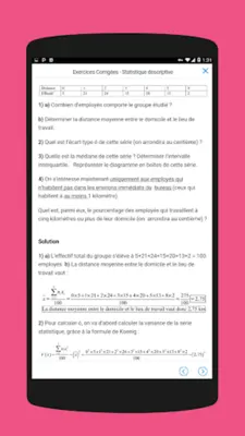 Statistique - Exercices Corrigées android App screenshot 0