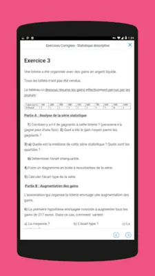 Statistique - Exercices Corrigées android App screenshot 1