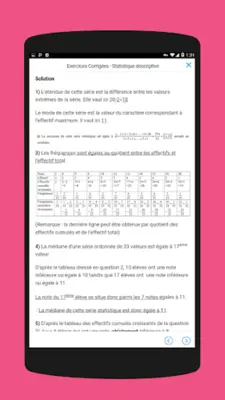 Statistique - Exercices Corrigées android App screenshot 5